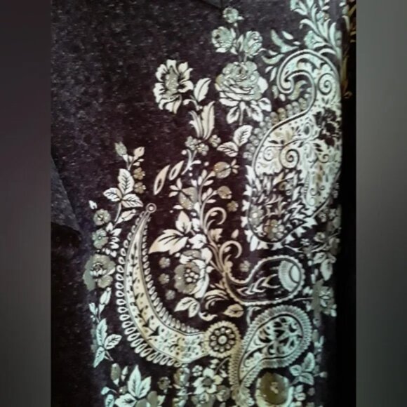 Terra & sky  purple heathered 3x short sleeve silver sparkle tee shirt - Picture 2 of 6